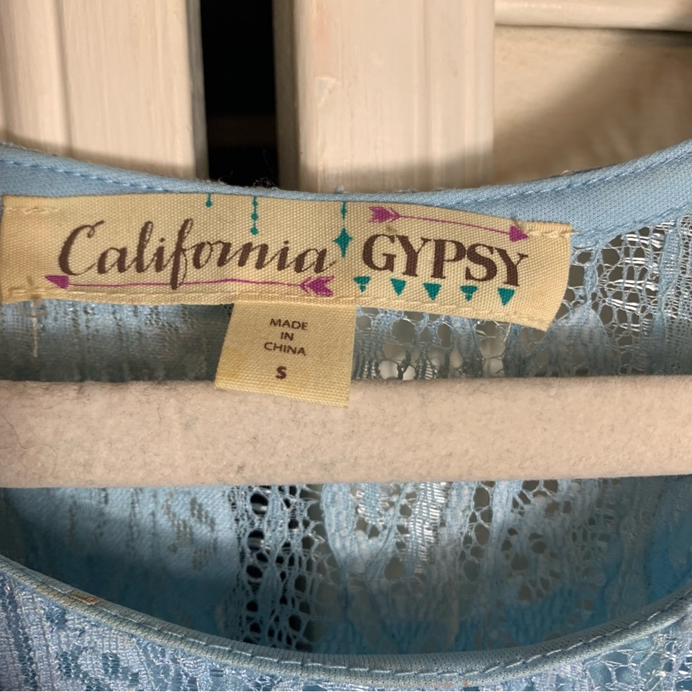California Gypsy Hi Low Lace Top Size S - Picture 6 of 7